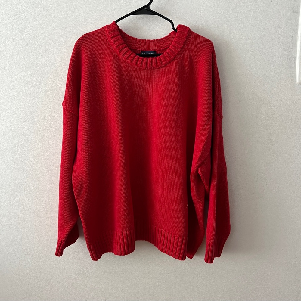 GAP Boyfriend Red Crew Neck Sweater